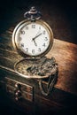 Vintage pocket watch on a chain Royalty Free Stock Photo